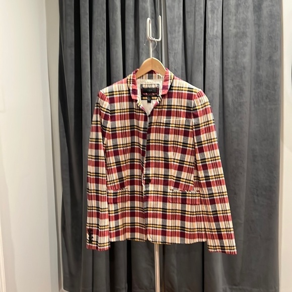 J. Crew Madras Plaid summer blazer